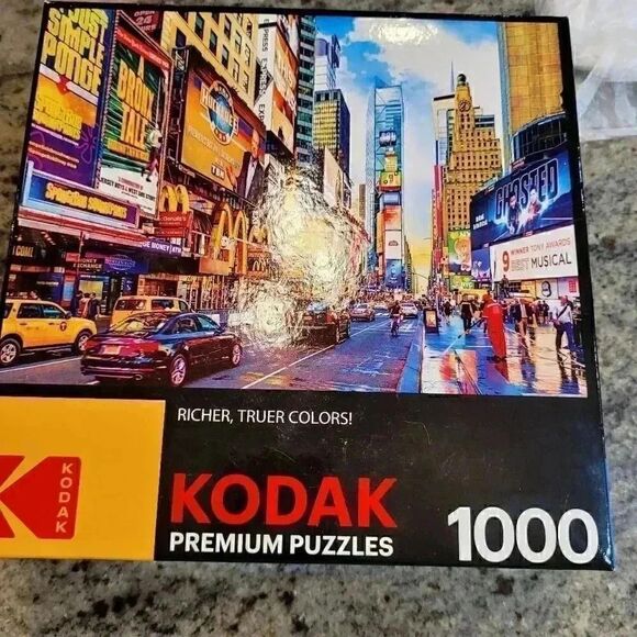 Kodak Premium Puzzle 1000 SQUR, Times Square & 8th Avenue New York EUC - Picture 3 of 5